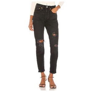 Levi’s Premium 501 Stretch Skinny Jeans Women’s Size 27 Distressed Raw Hem